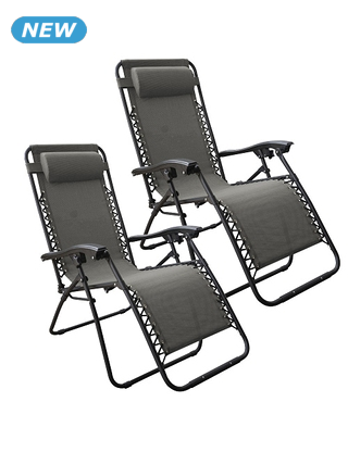 Relax-Stuhl «Charly», 2 Stück,  B 110 x H 65 x T 90 cm, grau