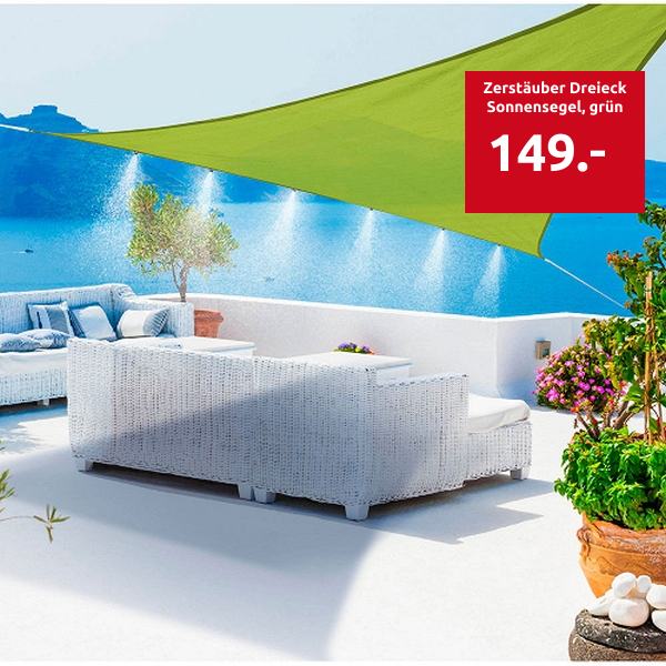 Zerstäuber Dreieck Sonnensegel, grün