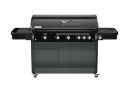 Tenneker® Gasgrill Halo Power Zone TG 5 204,4 x 74,5 x 117,5 cm 5-Brenner + Seitenbrenner und Rückbrenner, gusseiserner Rost, Platform System, Glaseinsatz im Deckel