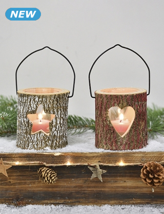 Windlichter Herz & Stern, 2 Stück, Ø 10 x H 11 cm