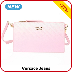 Versace Jeans Handtasche aus Saffianoleder, schwarz