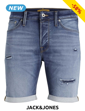 JACK&JONES Jeans Shorts «Rick», blau