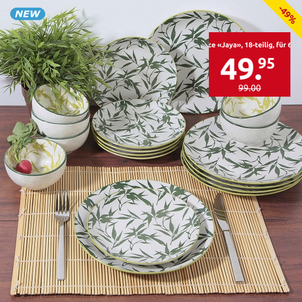 Tafelservice «Jaya», 18-teilig, für 6 Personen