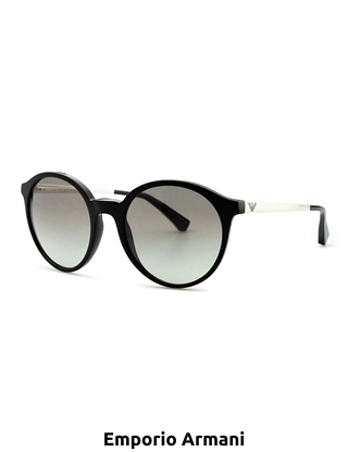 EMPORIO ARMANI Sonnenbrille, für Damen, schwarz/weiss mit grauen Gläsern