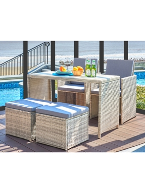 Gartenset «Cube», 5-teilig, grau