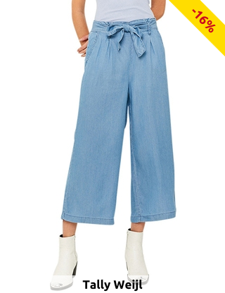 TALLY WEiJL Weite Hose, mit elastischem Bund, blau