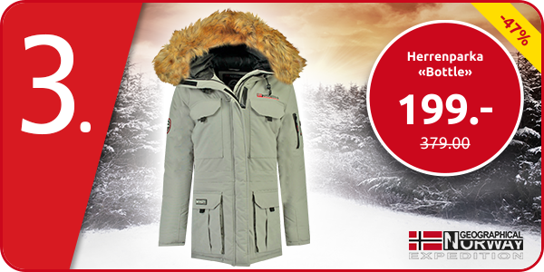 Geographical Norway Herrenparka «Bottle», grau meliert