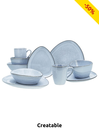CreaTable Tafelservice «Cloudy Sky», 10-teiliges Set für 2 Personen