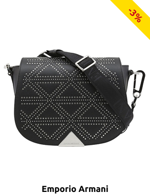 Emporio Armani Handtasche mit Nieten, schwarz