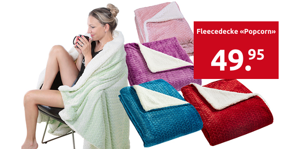 Fleecedecke «Popcorn», violett