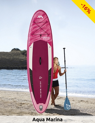 Aqua Marina Paddelbrett SUP «Coral», aufblasbar, rosa