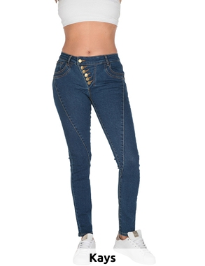 Jeans mit Knopfverschluss, blau