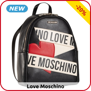 Love Moschino Handtasche mit Logoaufdruck, schwarz/weiss/rot