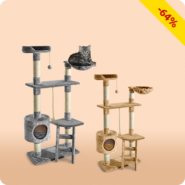 Katzenbaum Ritchie mit Leiter, grau