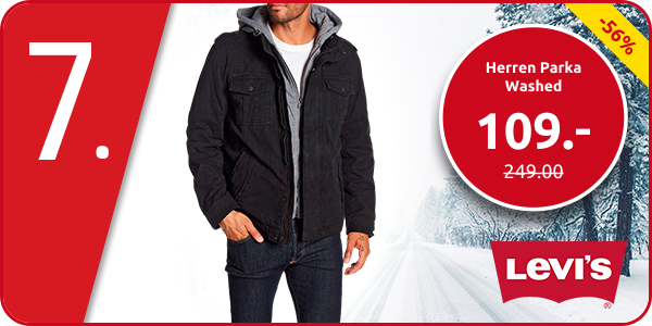 Levi's Herren Parka Washed, schwarz