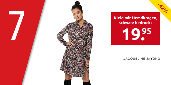 JACQUELINE de YONG Kleid mit Hemdkragen, schwarz bedruckt