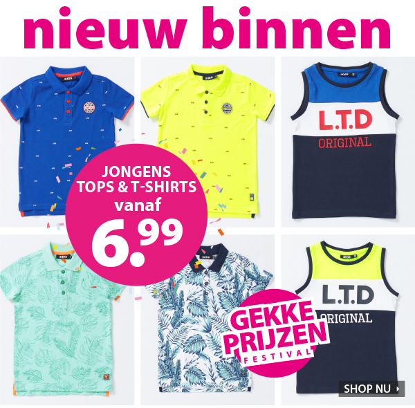 Jongens tops en T-shirts vanaf € 6,99 - Shop ze nu!