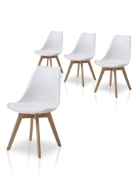 4er-Stuhl-Set «Moon», weiss