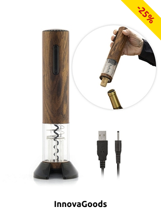 InnovaGoods Elektrischer Korkenzieher, mit Flaschenzähler