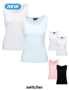 switcher Tank Tops «Helen», 2er-Pack, weiss + hellblau