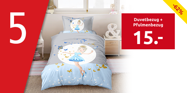 Duvetbezug «Fairy» 160 x 210 cm + Pfulmenbezug 65 x 100 cm