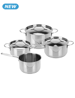 Topfset, 7-teilig, silberfarben