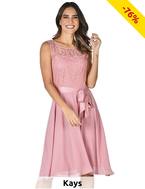 Kleid mit Spitze, altrosa