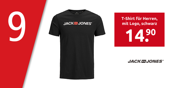 Jack & Jones T-Shirt für Herren, mit Logo, schwarz