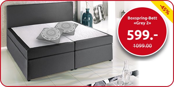Boxspring-Bett «Grey 2», feste Matratze, 160 x 200 cm, anthrazit