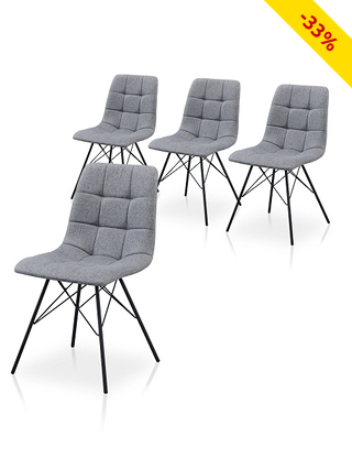Stuhl-Set «Lena», 4 Stück, grau