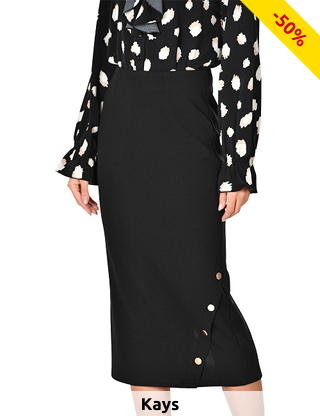 Jupe, lang mit Rückenschlitz, schwarz