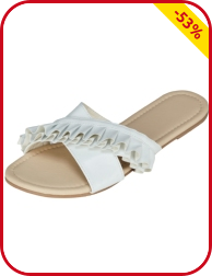 Sandaletten mit plissierten Riemchen, weiss