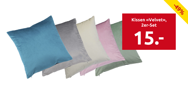 Kissen «Velvet», 2er-Set, natur