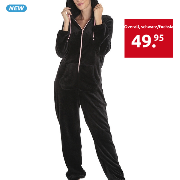 Overall, schwarz/fuchsia