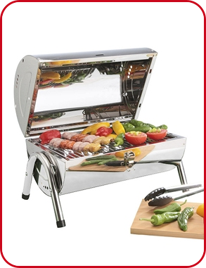 BBQ Zylindergrill, mit Doppelrost