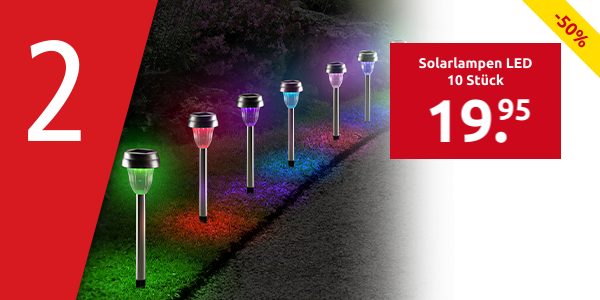 Solarlampen LED «Multicolor», 10 Stück