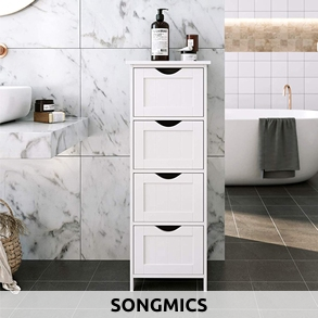 SONGMICS Regal «Nino», 4 Schubladen, B 30 x H 82 x T 30 cm, weiss