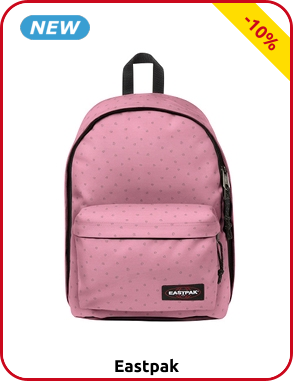 Eastpack Rucksack mit Laptophülle, rosa/bedruckt