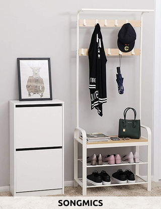 SONGMICS Garderobe «Retro», weiss