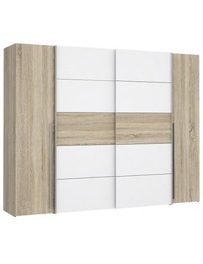 4-türiger Schrank «Rago», B 270,5 x H 210,5 x T 61 cm, Dekor Sonoma Eiche/weiss