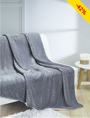 Fleecedecke «Popcorn», grau