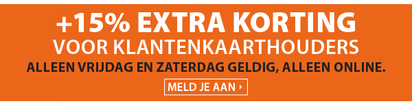 Word member en profiteer direct van 15% extra korting!