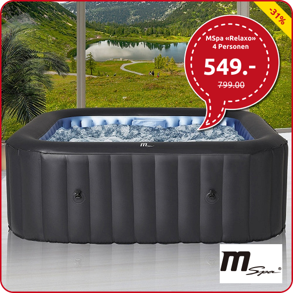 MSpa «Relaxo» aufblasbar, 4 Personen, 108 Jet-Düsen