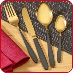 Besteckset black/gold