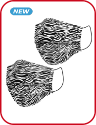 Set, 2 waschbare Stoffmasken, zebra