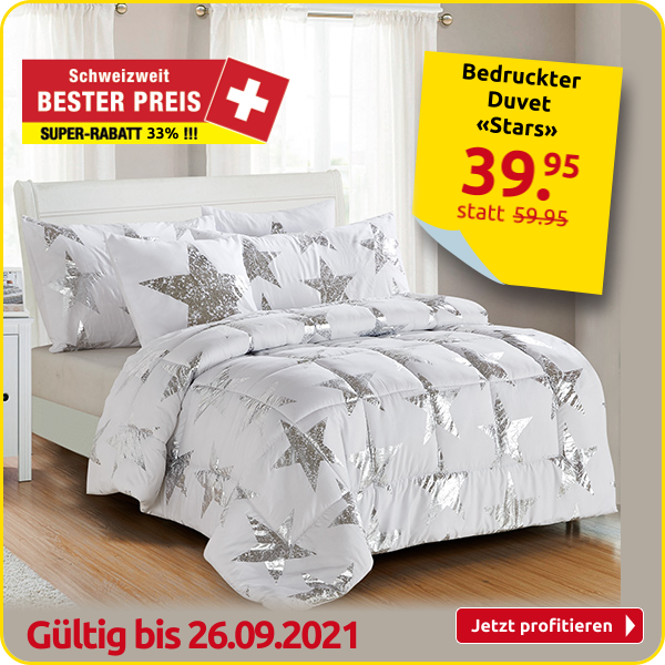 Bedruckter Duvet «Stars», 160 x 210 cm