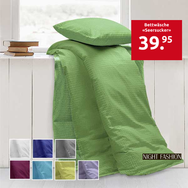 Duvetanzug «Seersucker», 160 x 210 cm, türkis