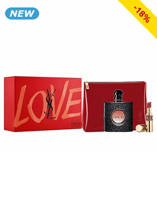 Yves Saint Laurent Geschenkset «Black Opium», Parfüm, Lippenstift, Etui