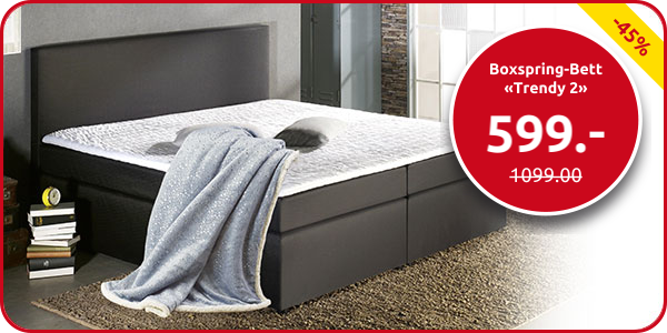 Boxspring-Bett «Trendy 2», feste Matratze, 160 x 200 cm, schwarz