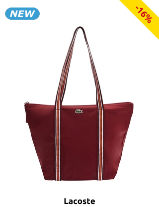 Lacoste faltbare Handtasche «Jeanne» mit grossen Henkeln, bordeaux